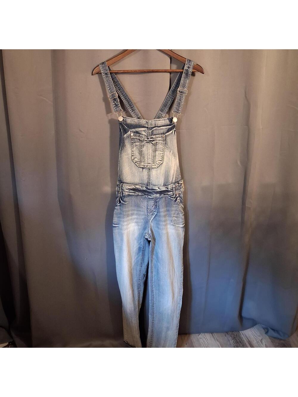 WallFlower Light Wash Denim Overalls Jumpsuit Size L